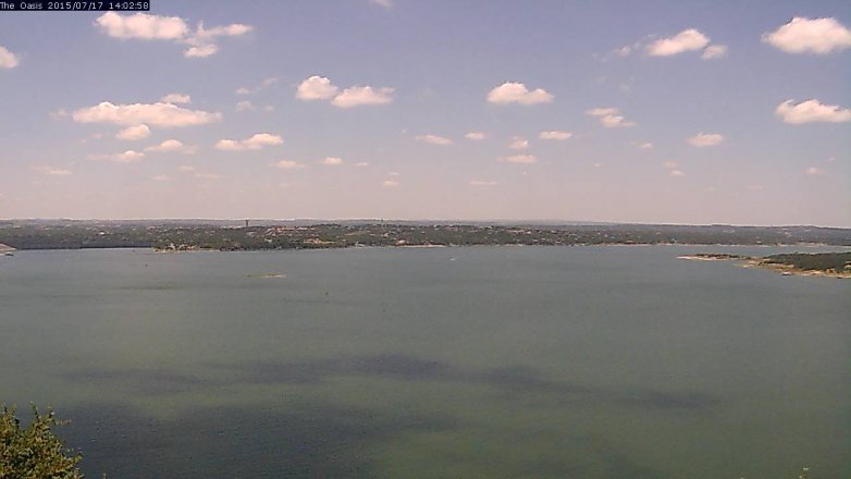 Lake Travis webcam, July 17, 2015 1:10 PM CT