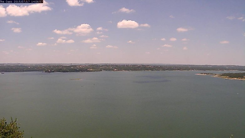 Lake Travis webcam, July 17, 2015 1:15 PM CT