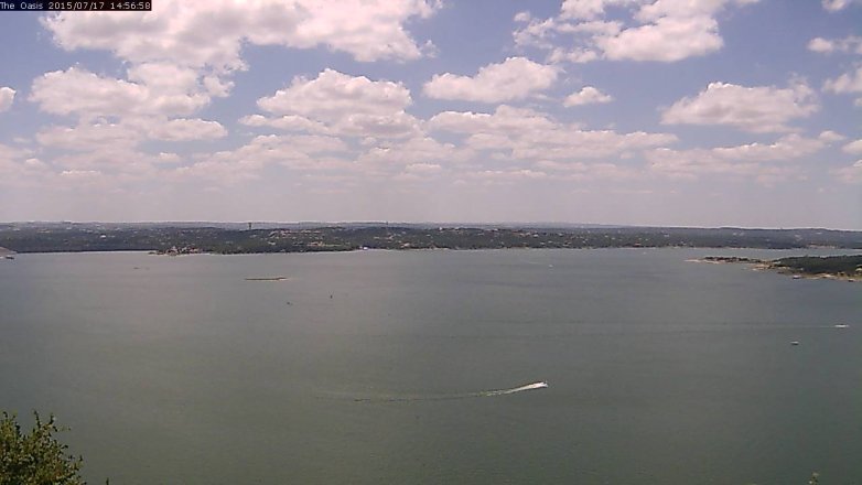 Lake Travis webcam, July 17, 2015 2:05 PM CT