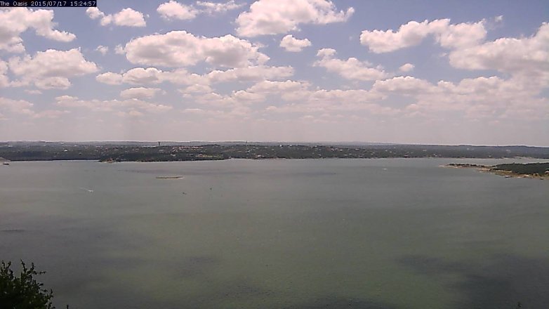 Lake Travis webcam, July 17, 2015 2:35 PM CT