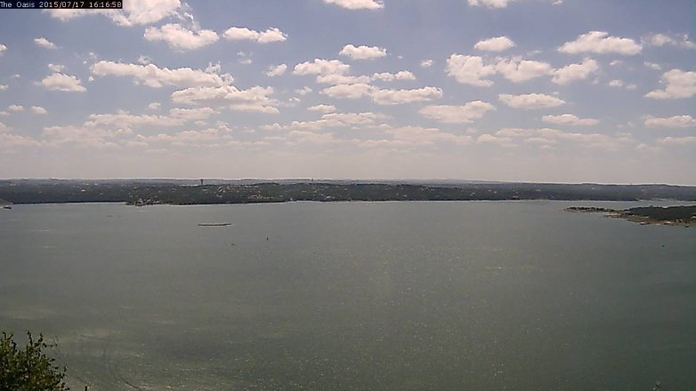 Lake Travis webcam, July 17, 2015 3:25 PM CT