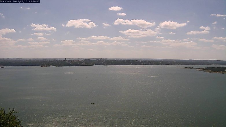 Lake Travis webcam, July 17, 2015 3:35 PM CT
