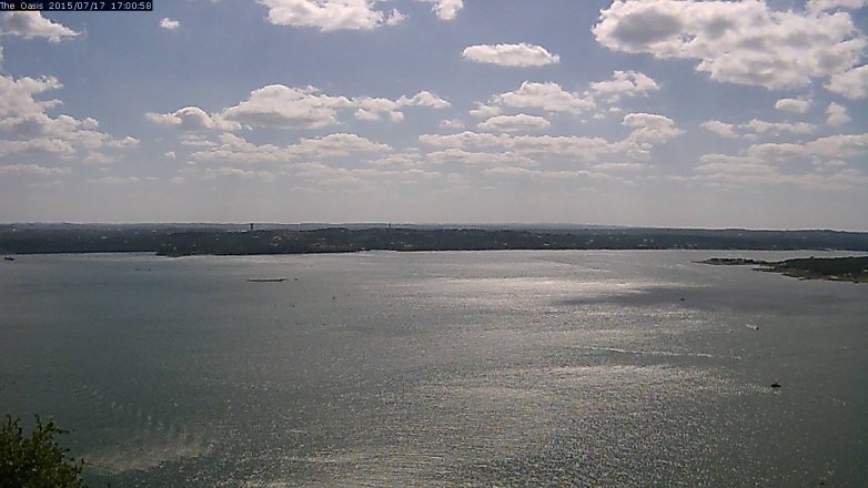 Lake Travis webcam, July 17, 2015 4:10 PM CT