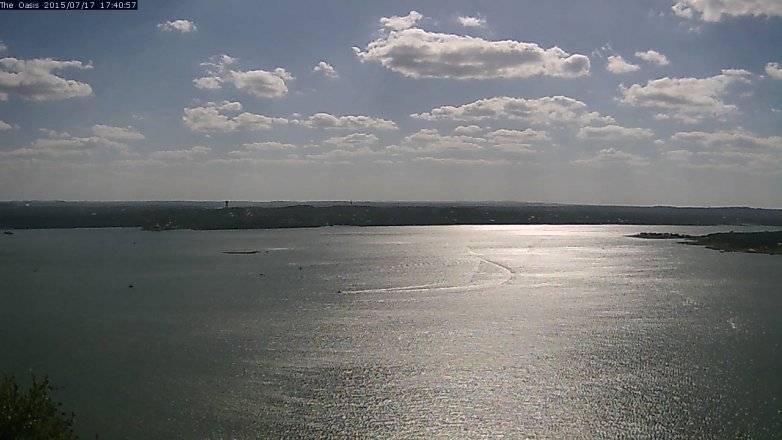 Lake Travis webcam, July 17, 2015 4:55 PM CT