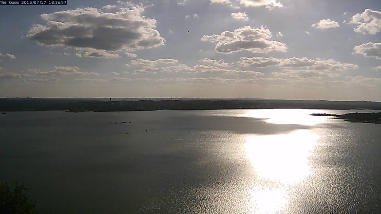 Lake Travis webcam, July 17, 2015 5:45 PM CT