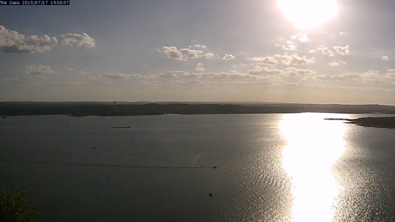 Lake Travis webcam, July 17, 2015 6:15 PM CT