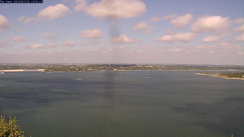 Lake Travis webcam, July 18, 2015 9:05 AM CT