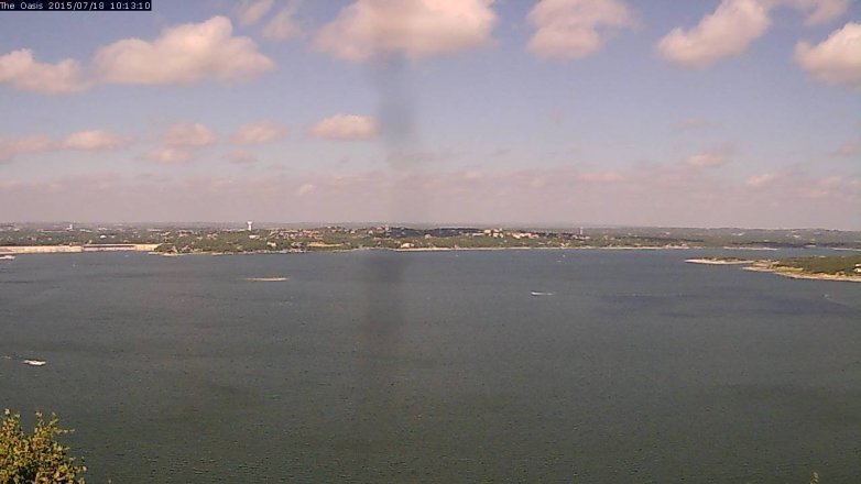 Lake Travis webcam, July 18, 2015 9:20 AM CT