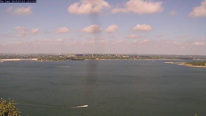 Lake Travis webcam, July 18, 2015 9:25 AM CT