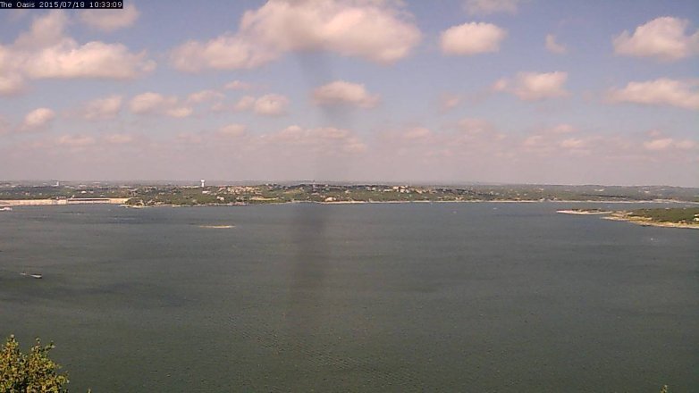Lake Travis webcam, July 18, 2015 9:40 AM CT