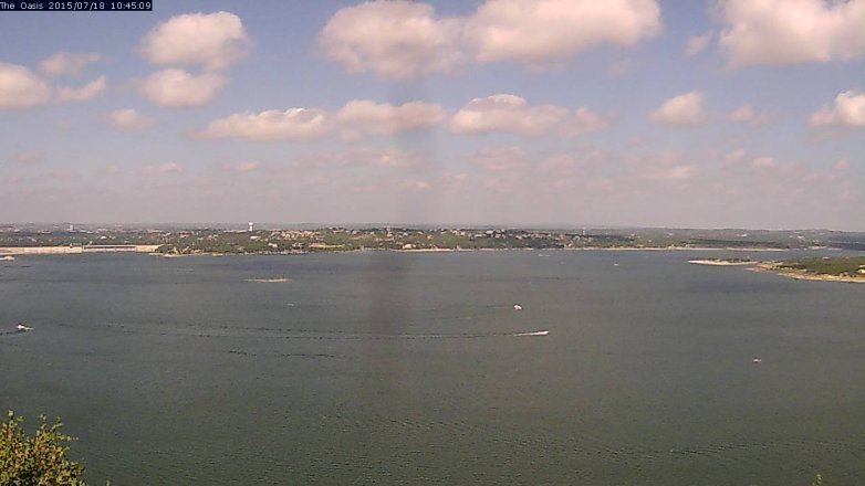 Lake Travis webcam, July 18, 2015 9:50 AM CT