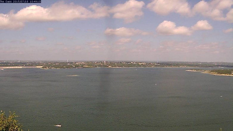 Lake Travis webcam, July 18, 2015 9:55 AM CT