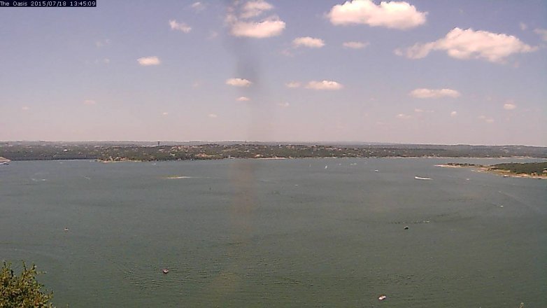 Lake Travis webcam, July 18, 2015 12:50 PM CT