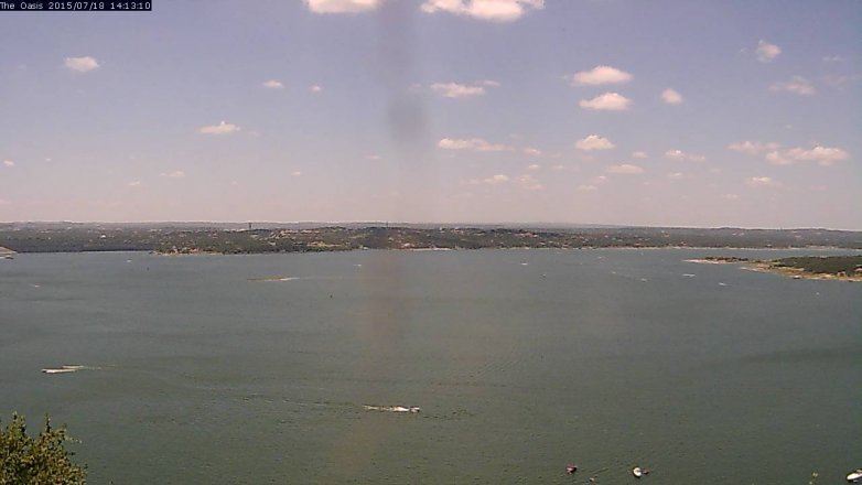 Lake Travis webcam, July 18, 2015 1:20 PM CT