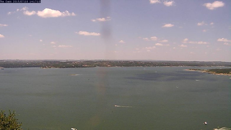 Lake Travis webcam, July 18, 2015 1:25 PM CT