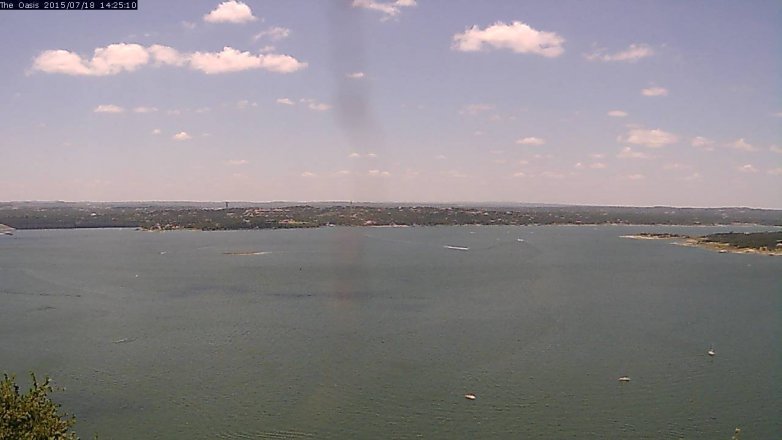 Lake Travis webcam, July 18, 2015 1:30 PM CT