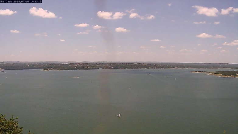 Lake Travis webcam, July 18, 2015 1:40 PM CT