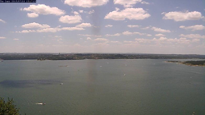 Lake Travis webcam, July 18, 2015 2:25 PM CT