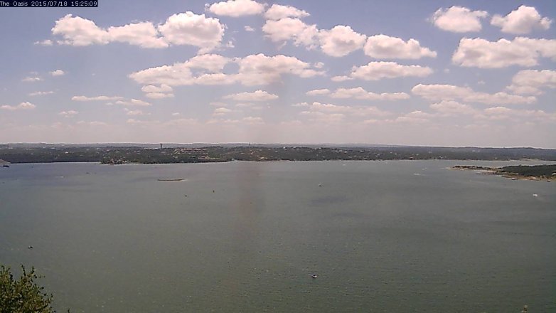 Lake Travis webcam, July 18, 2015 2:30 PM CT