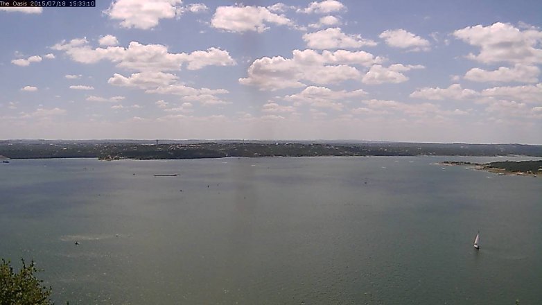 Lake Travis webcam, July 18, 2015 2:40 PM CT
