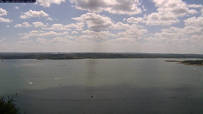 Lake Travis webcam, July 18, 2015 3:15 PM CT