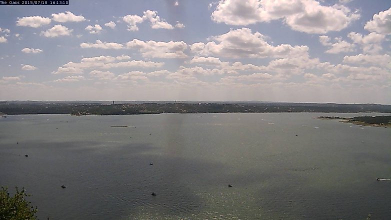 Lake Travis webcam, July 18, 2015 3:20 PM CT
