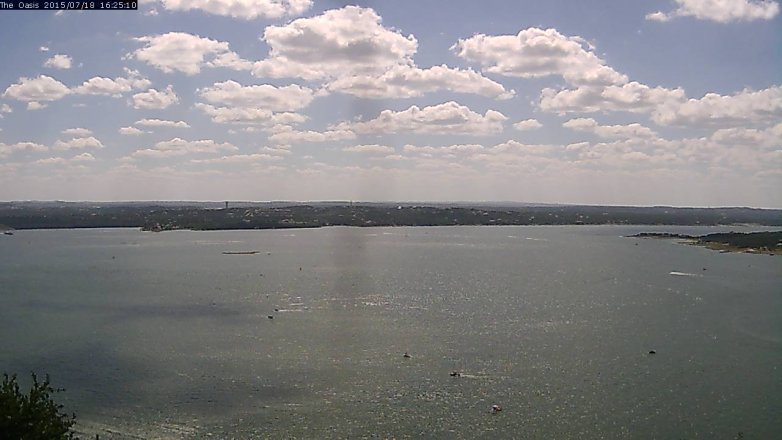 Lake Travis webcam, July 18, 2015 3:30 PM CT