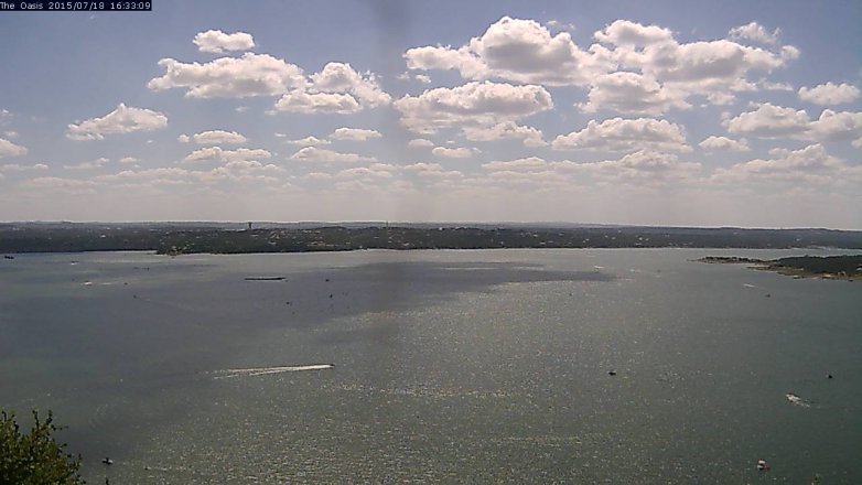 Lake Travis webcam, July 18, 2015 3:40 PM CT