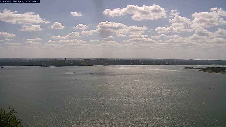 Lake Travis webcam, July 18, 2015 3:55 PM CT