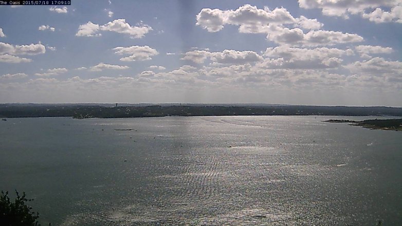 Lake Travis webcam, July 18, 2015 4:15 PM CT