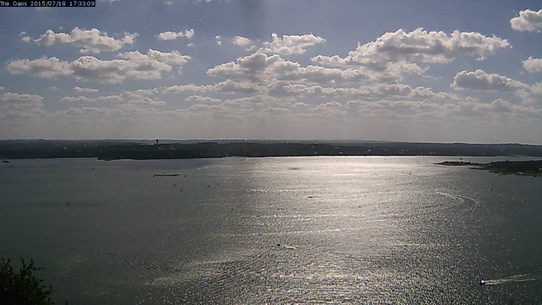 Lake Travis webcam, July 18, 2015 4:40 PM CT