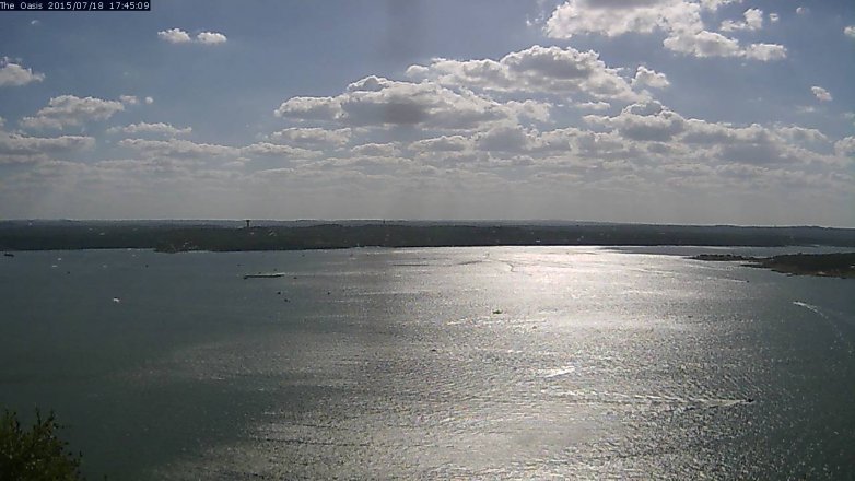 Lake Travis webcam, July 18, 2015 4:50 PM CT