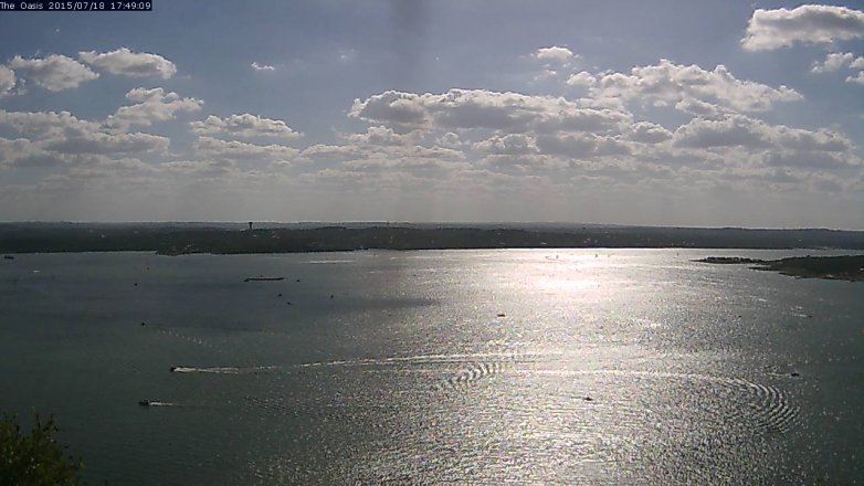 Lake Travis webcam, July 18, 2015 4:55 PM CT