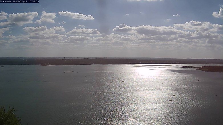 Lake Travis webcam, July 18, 2015 5:00 PM CT