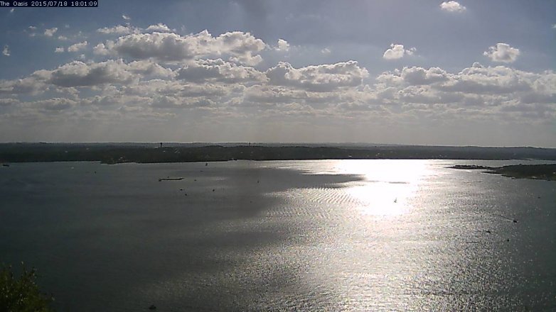 Lake Travis webcam, July 18, 2015 5:05 PM CT