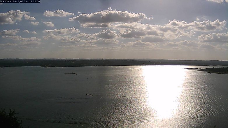 Lake Travis webcam, July 18, 2015 5:30 PM CT