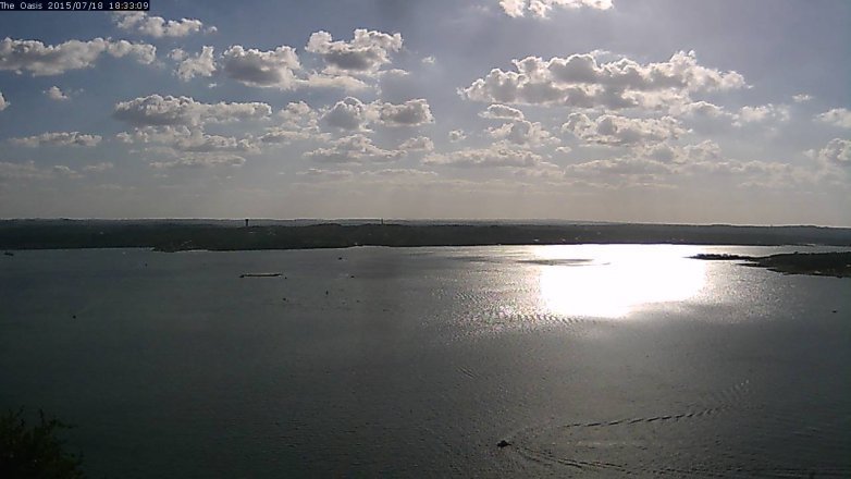 Lake Travis webcam, July 18, 2015 5:40 PM CT