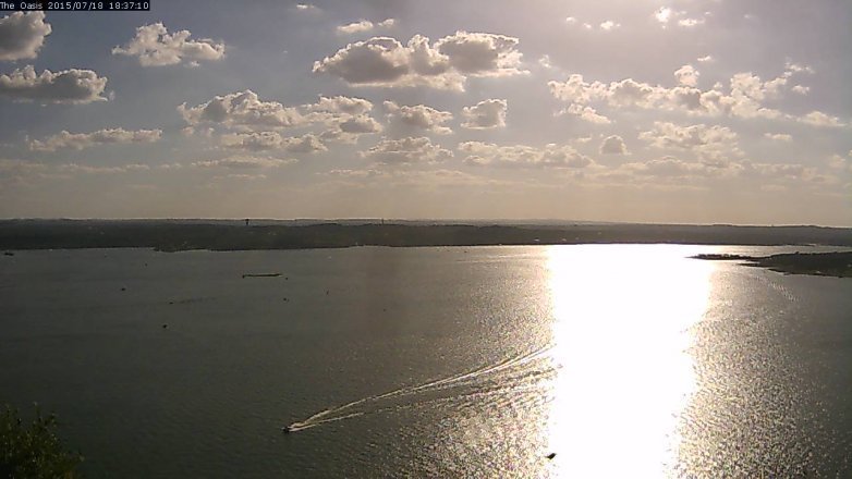 Lake Travis webcam, July 18, 2015 5:45 PM CT