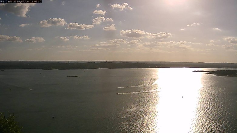 Lake Travis webcam, July 18, 2015 5:55 PM CT