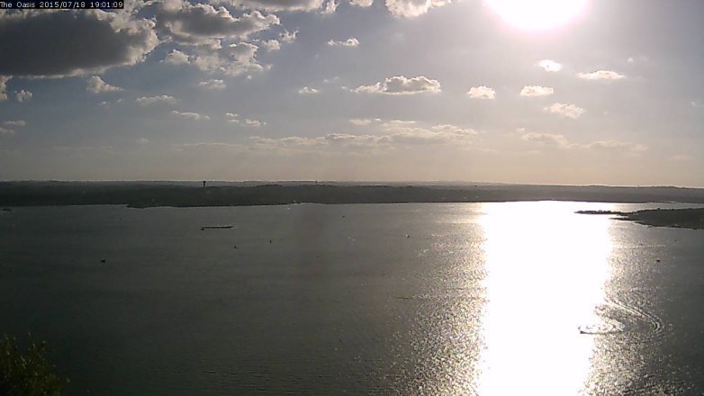 Lake Travis webcam, July 18, 2015 6:10 PM CT