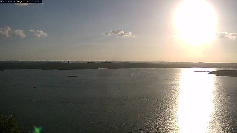 Lake Travis webcam, July 18, 2015 6:40 PM CT
