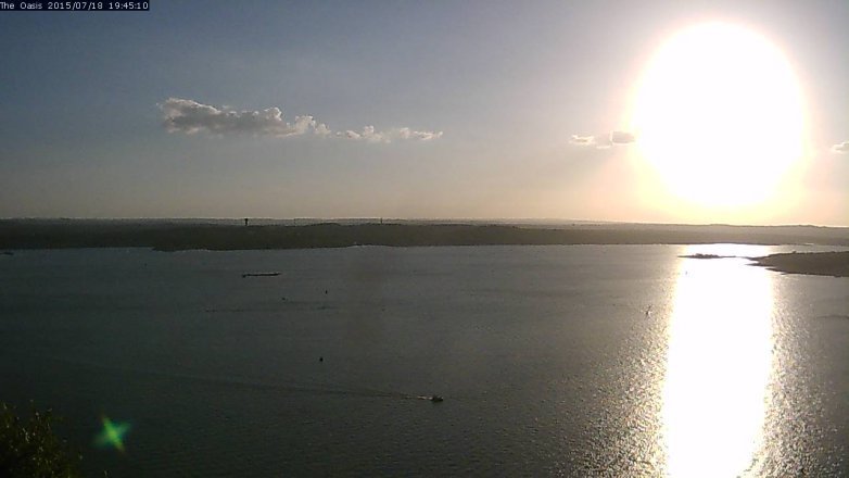 Lake Travis webcam, July 18, 2015 6:50 PM CT