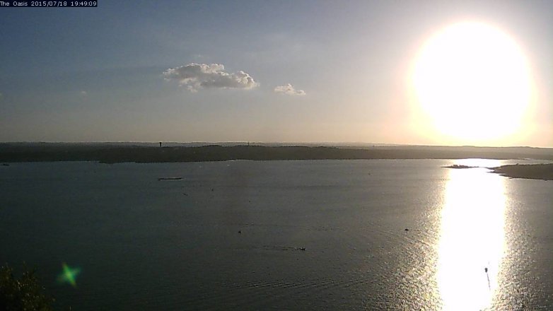 Lake Travis webcam, July 18, 2015 6:55 PM CT