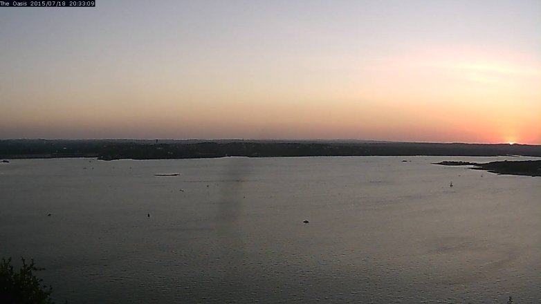 Lake Travis webcam, July 18, 2015 7:40 PM CT