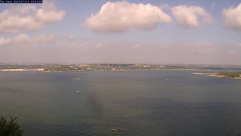 Lake Travis webcam, July 19, 2015 9:00 AM CT