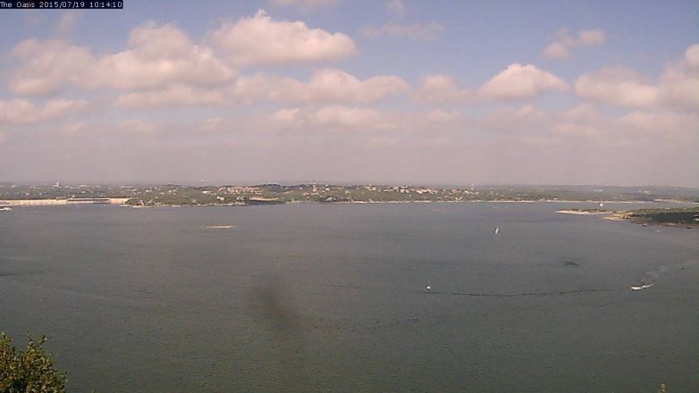 Lake Travis webcam, July 19, 2015 9:20 AM CT