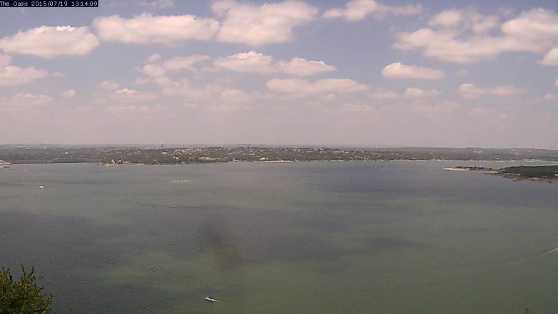 Lake Travis webcam, July 19, 2015 12:20 PM CT