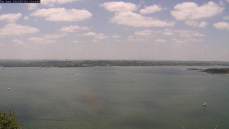 Lake Travis webcam, July 19, 2015 1:20 PM CT