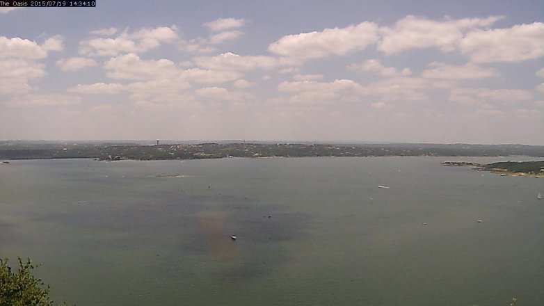 Lake Travis webcam, July 19, 2015 1:40 PM CT