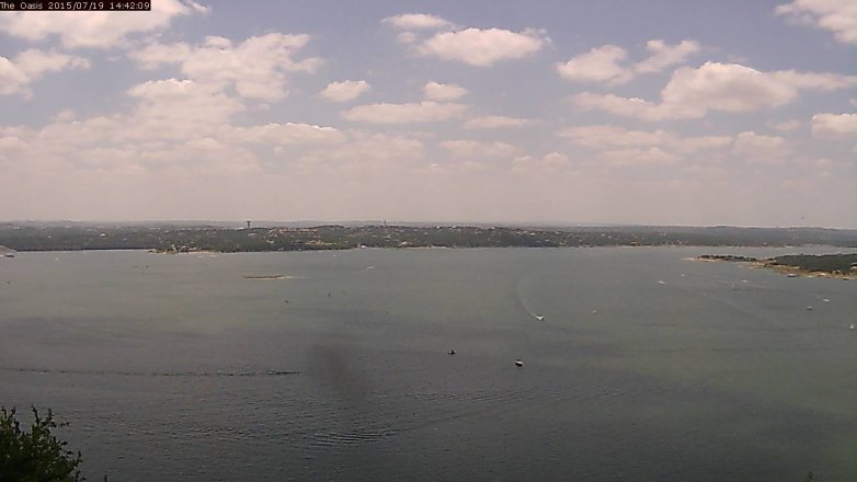 Lake Travis webcam, July 19, 2015 1:50 PM CT